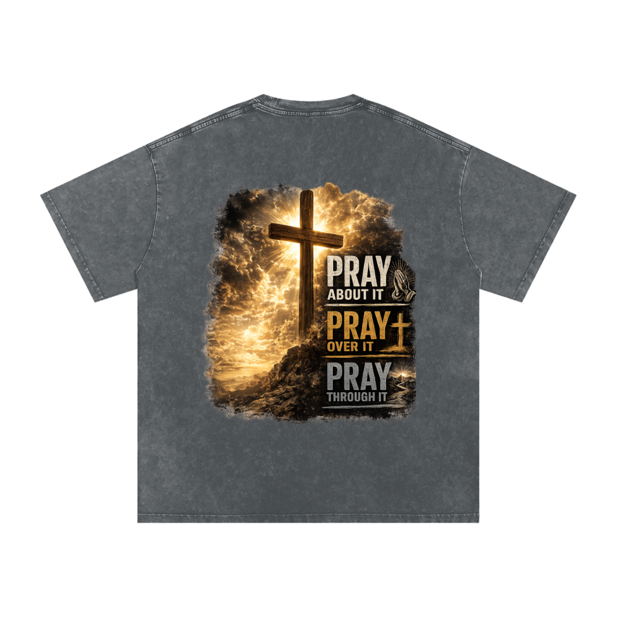 Snow Washed Oversized Cotton T-Shirt: PAPOPT