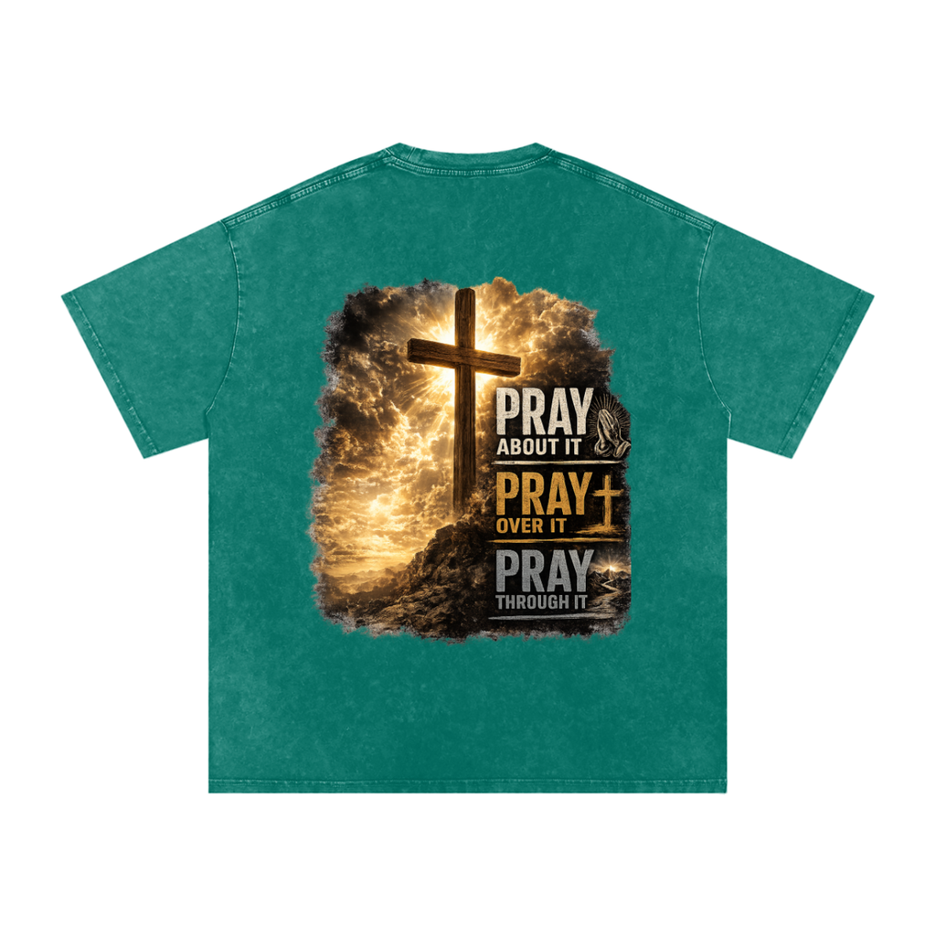 Snow Washed Oversized Cotton T-Shirt: PAPOPT