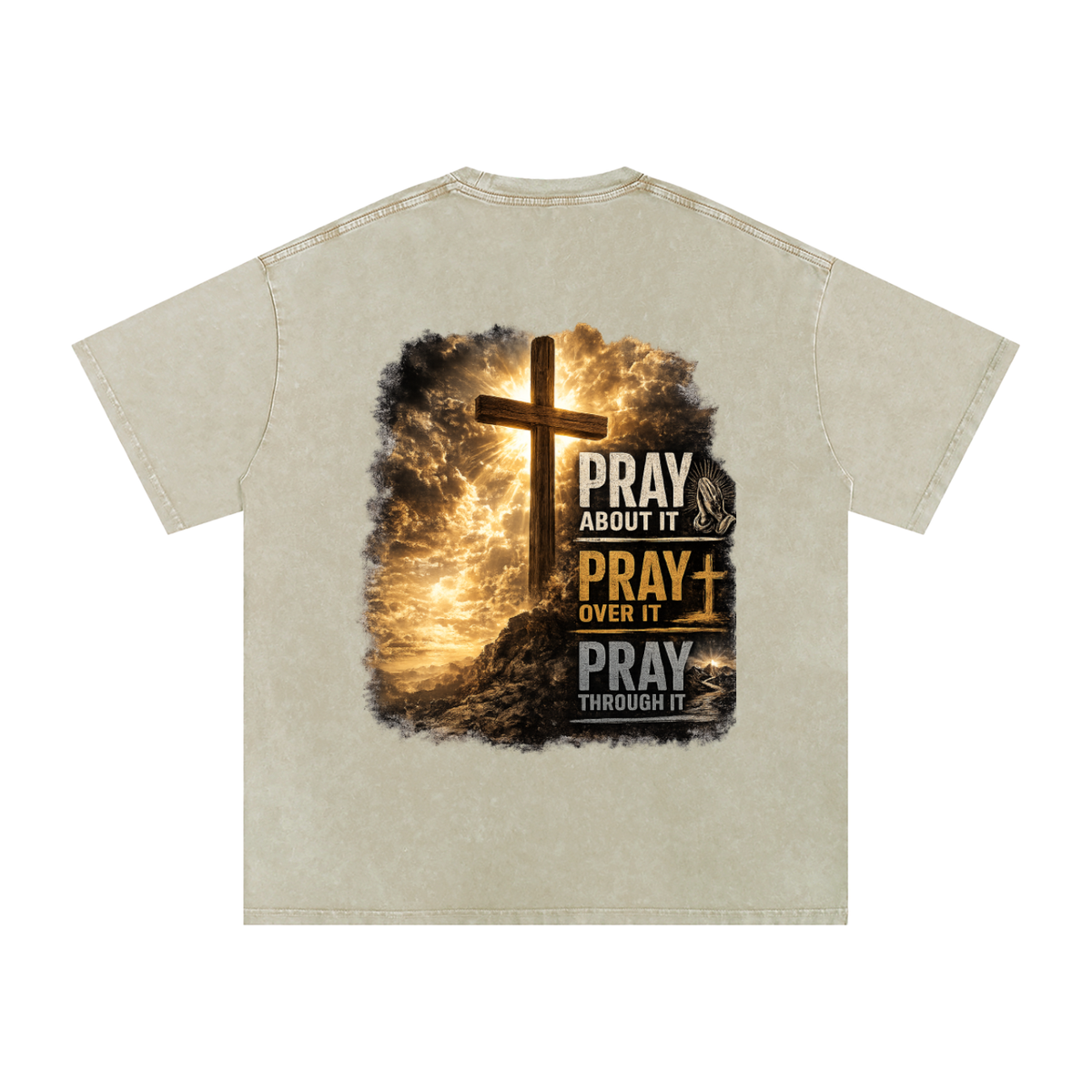 Snow Washed Oversized Cotton T-Shirt: PAPOPT