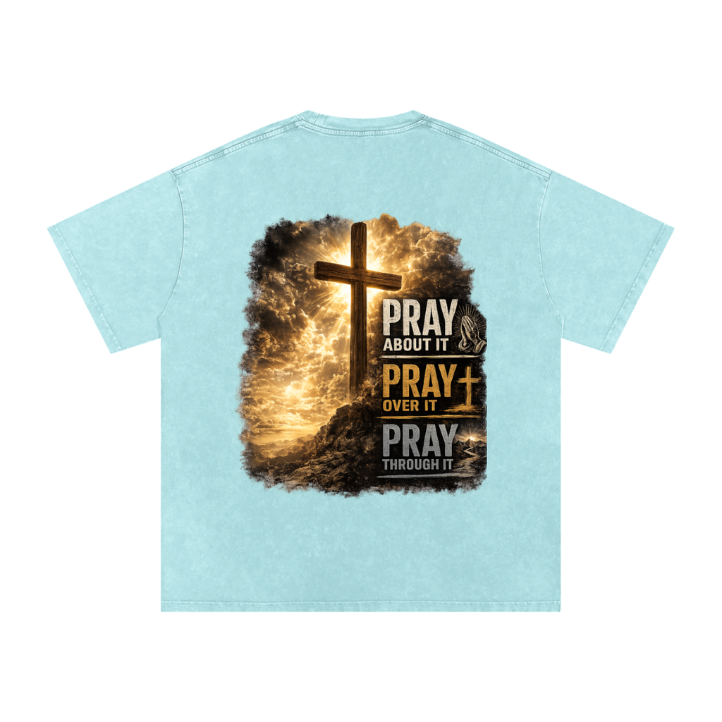 Snow Washed Oversized Cotton T-Shirt: PAPOPT
