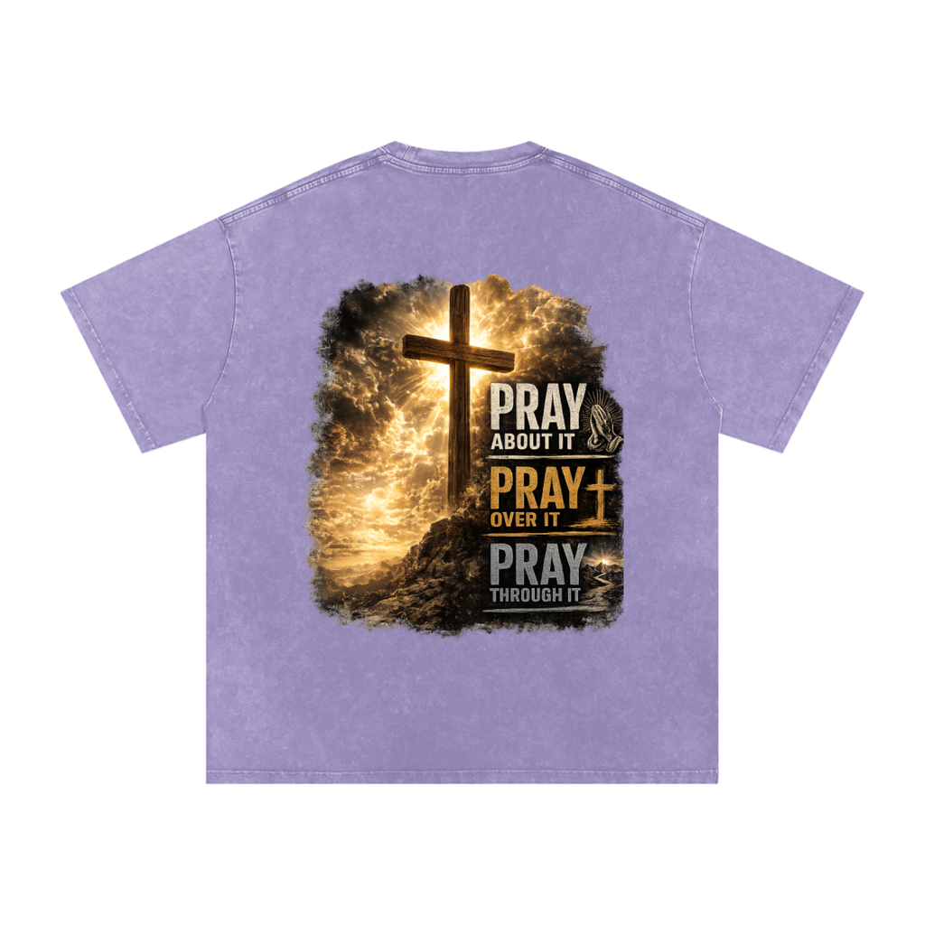Snow Washed Oversized Cotton T-Shirt: PAPOPT