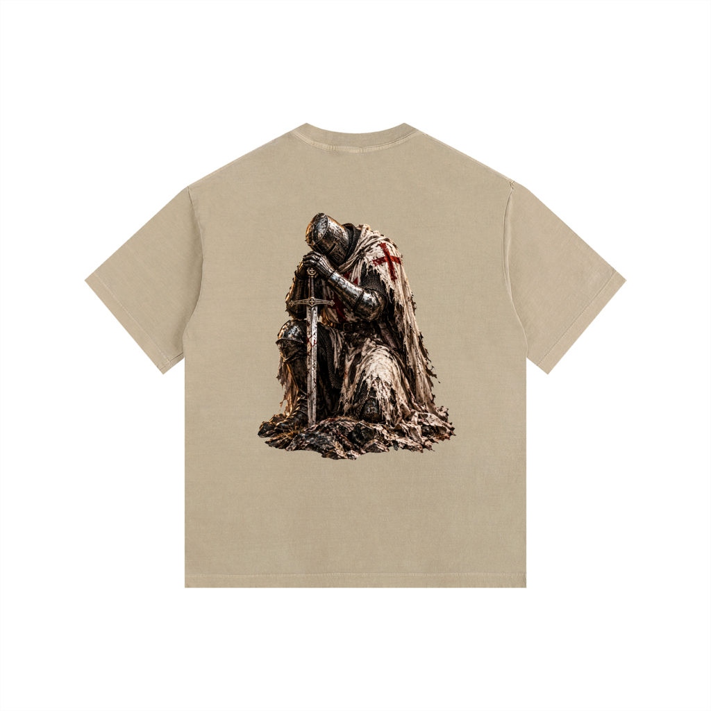 Vintage Washed Oversized Cotton T-Shirt: Crusader
