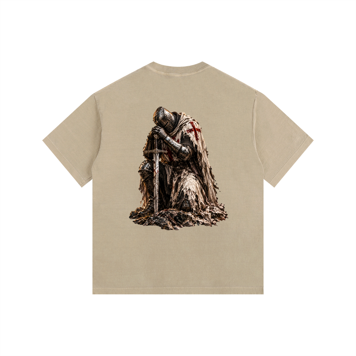 Vintage Washed Oversized Cotton T-Shirt: Crusader