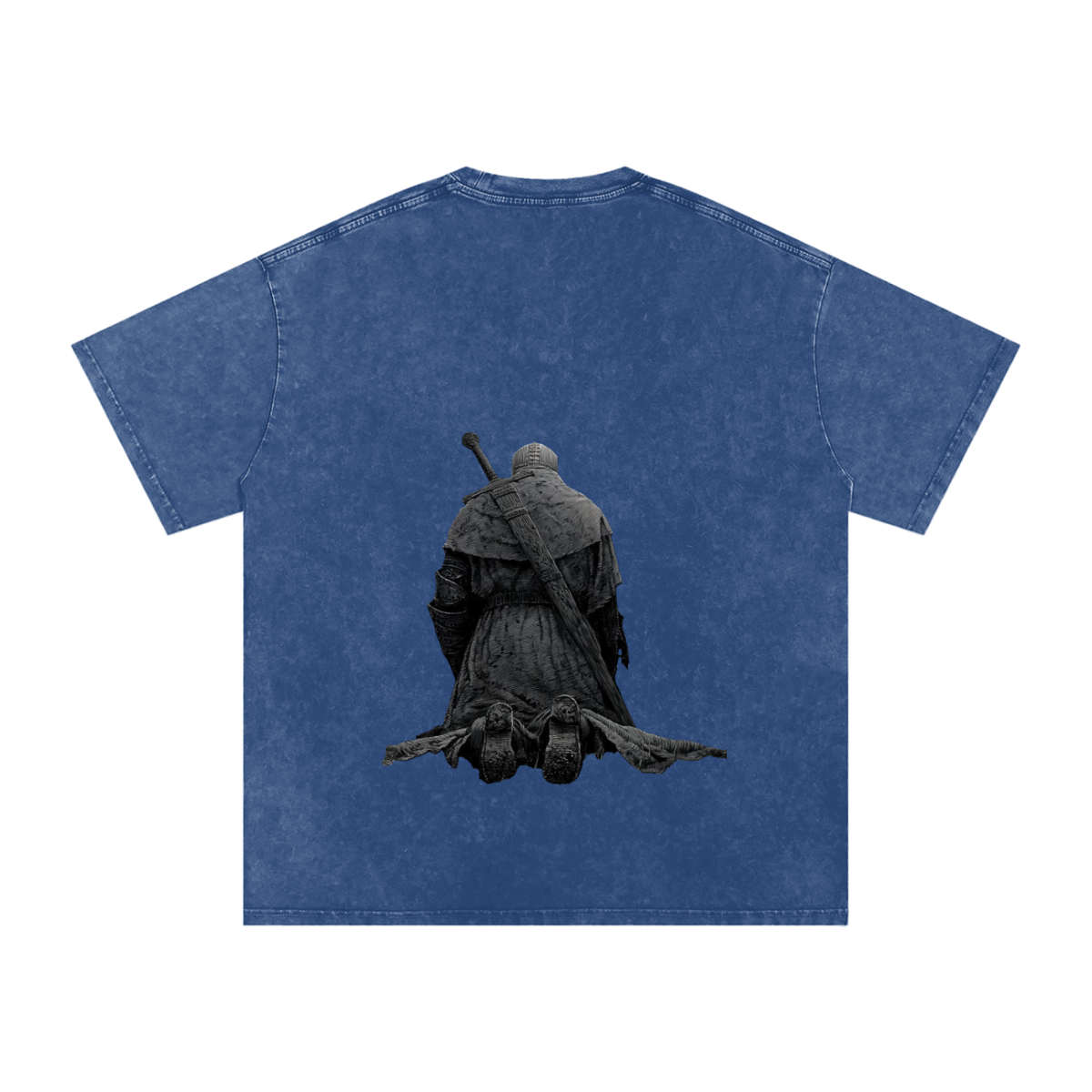 Snow Washed Oversized Cotton T-Shirt: Praying Warrior