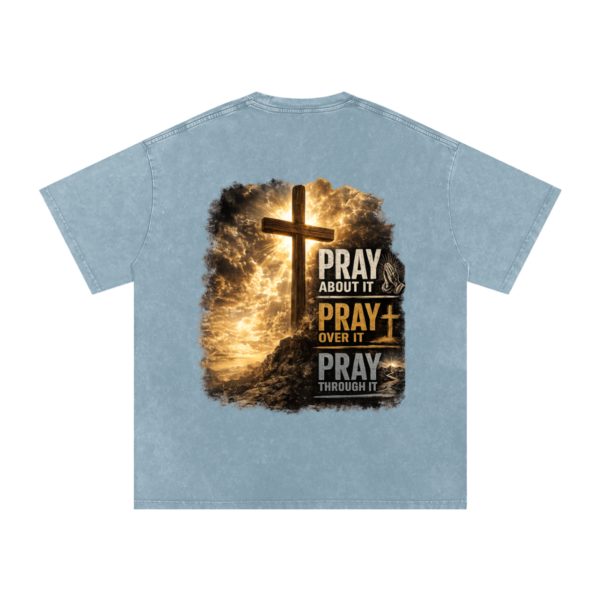 Snow Washed Oversized Cotton T-Shirt: PAPOPT