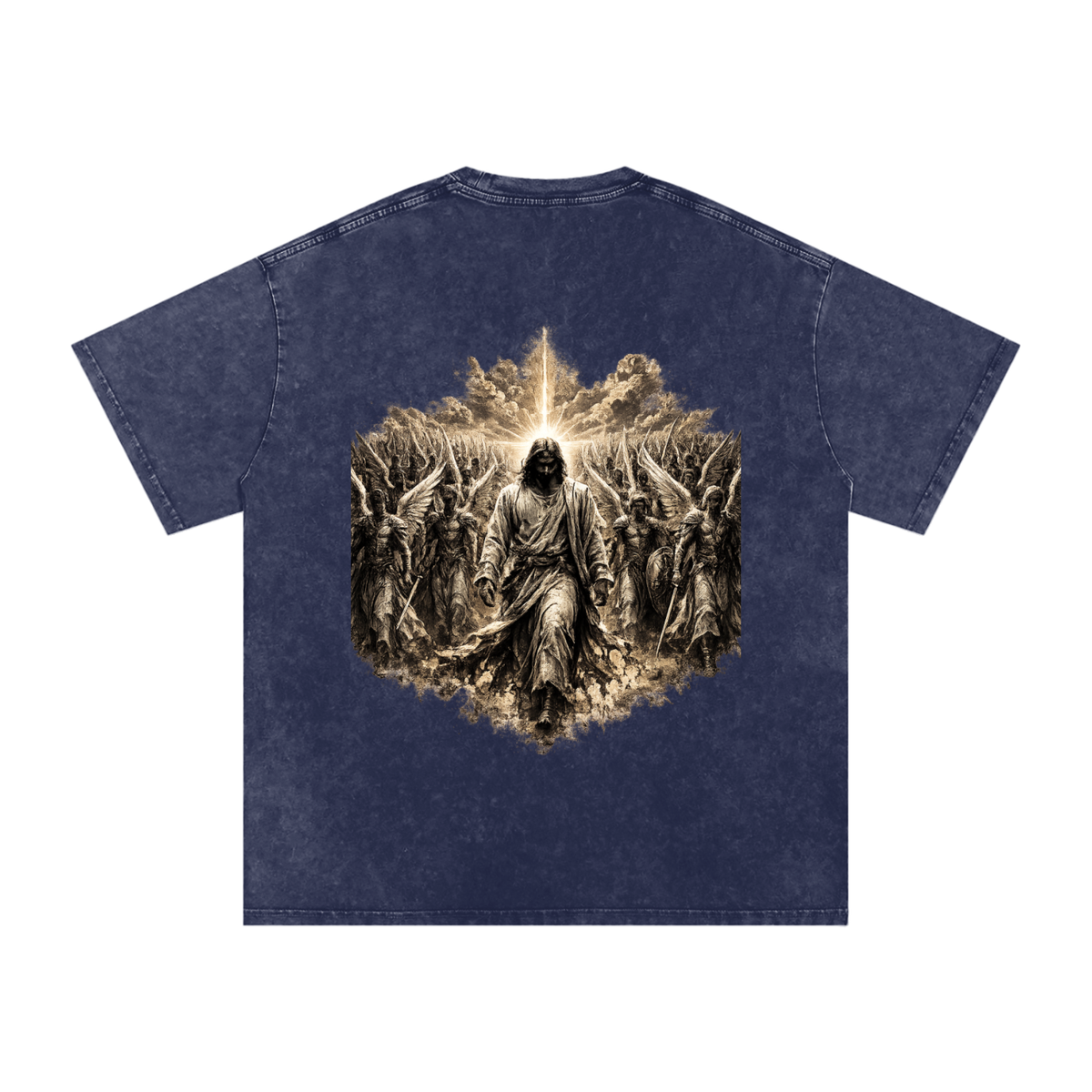 Snow Washed Oversized Cotton T-Shirt: Army Of Angels