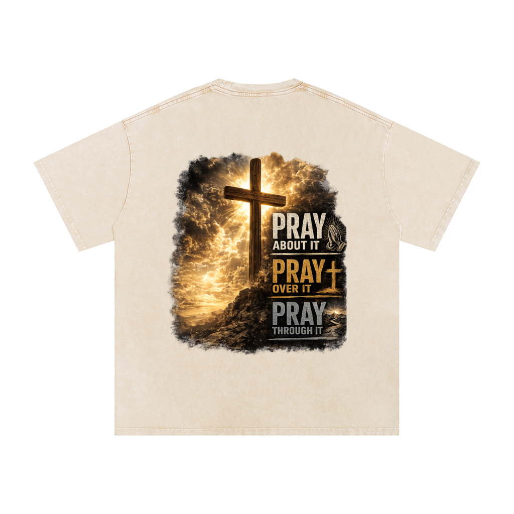 Snow Washed Oversized Cotton T-Shirt: PAPOPT