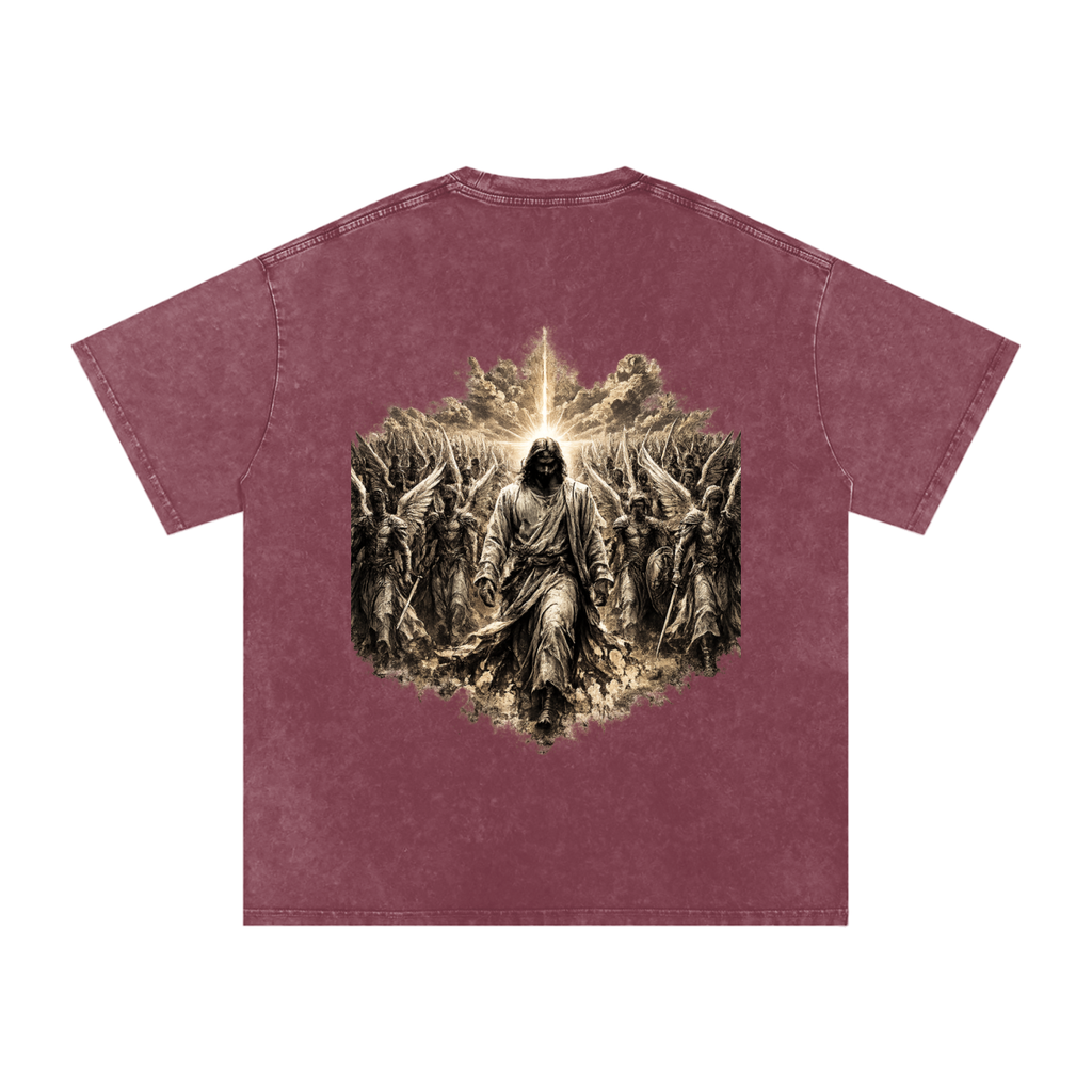 Snow Washed Oversized Cotton T-Shirt: Army Of Angels