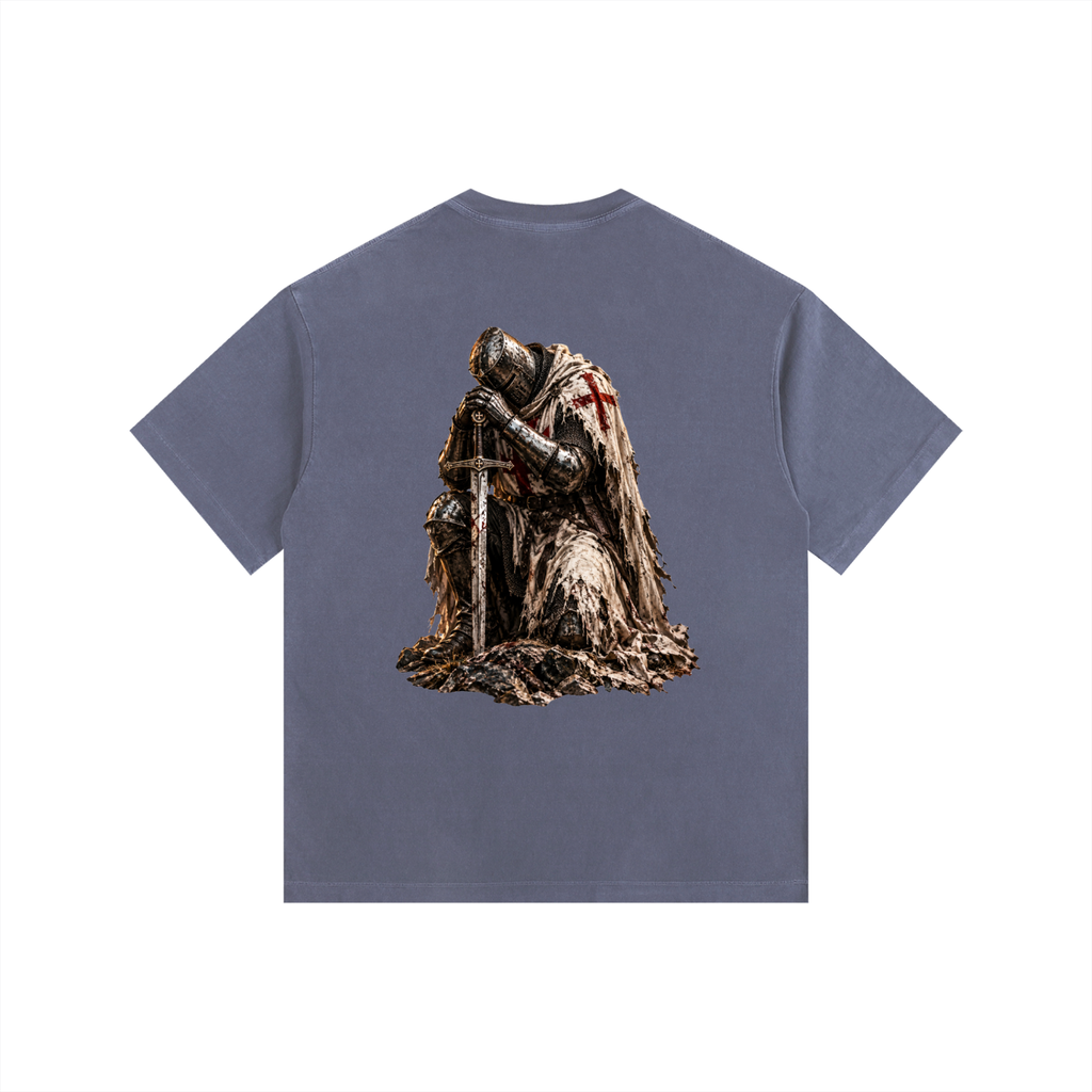 Vintage Washed Oversized Cotton T-Shirt: Crusader