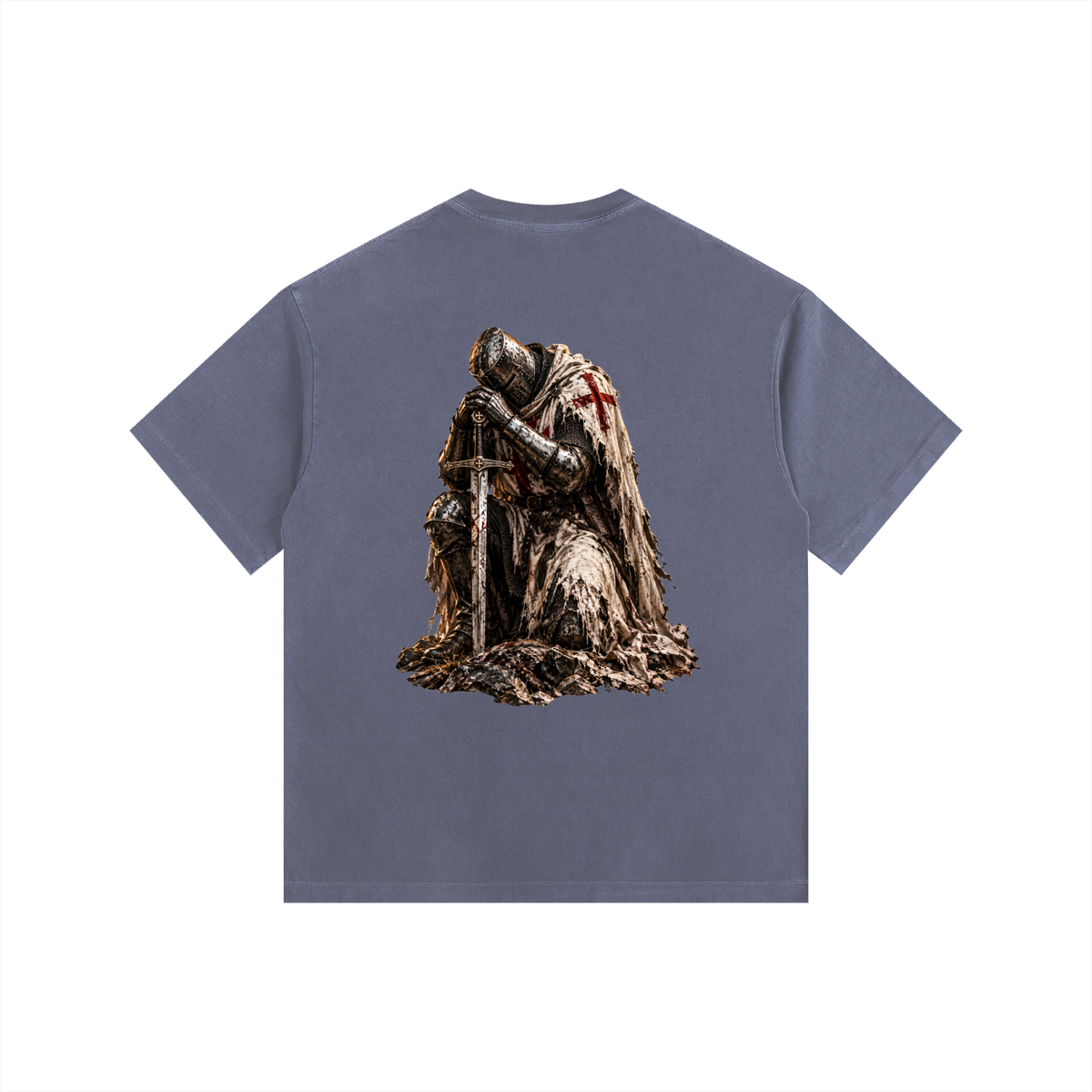 Vintage Washed Oversized Cotton T-Shirt: Crusader