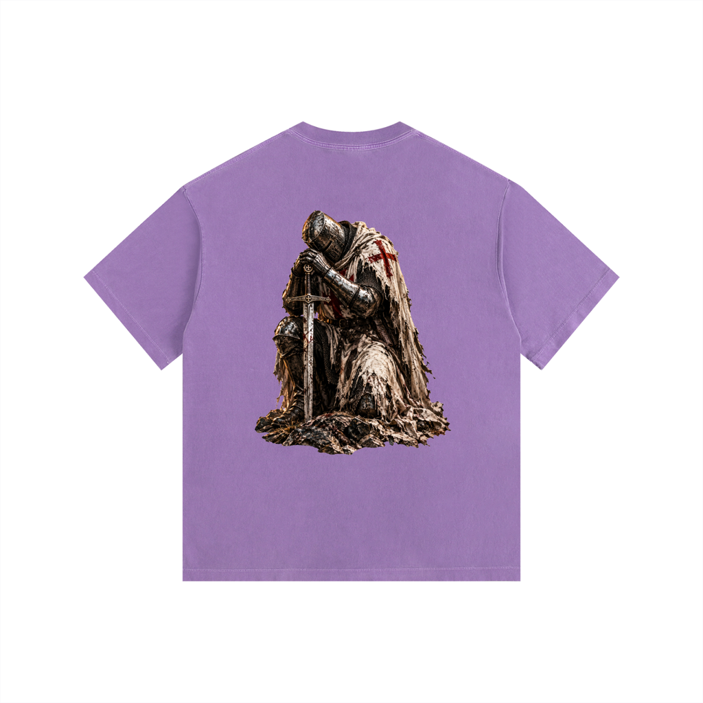 Vintage Washed Oversized Cotton T-Shirt: Crusader