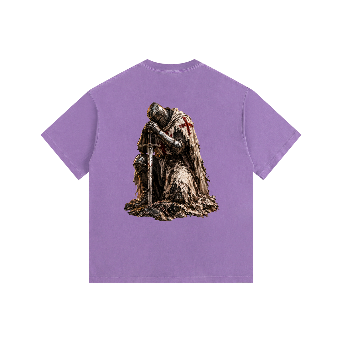 Vintage Washed Oversized Cotton T-Shirt: Crusader