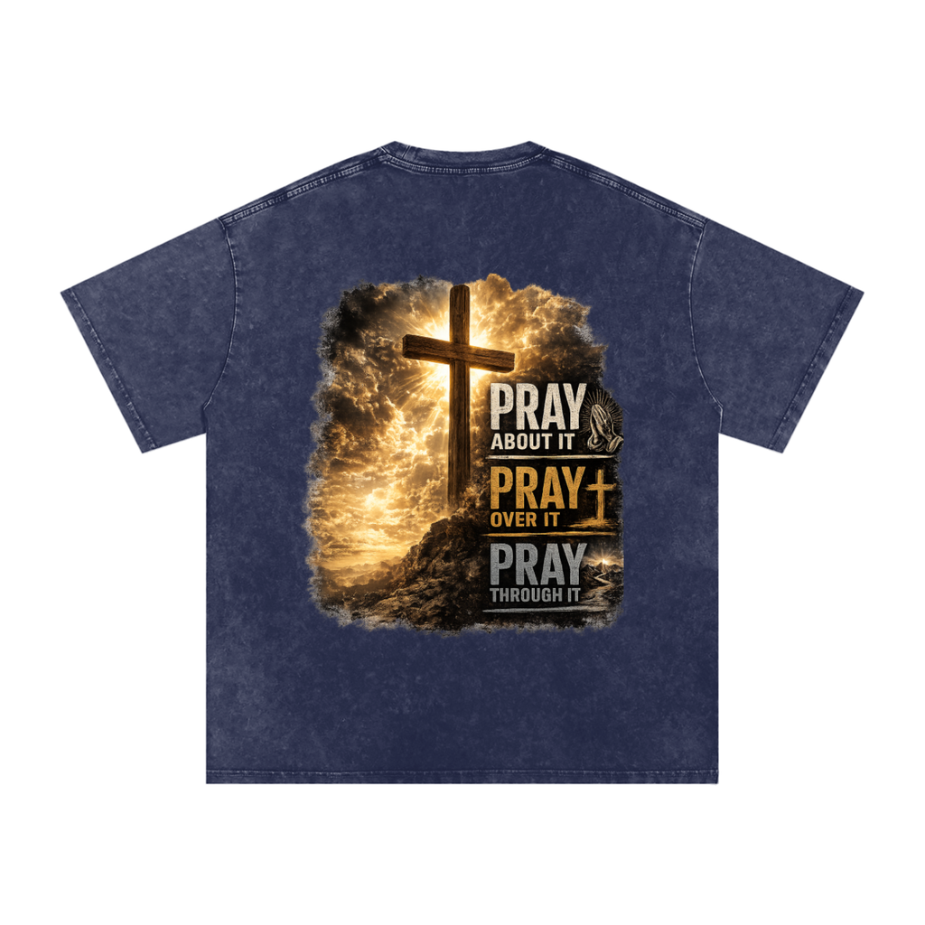 Snow Washed Oversized Cotton T-Shirt: PAPOPT