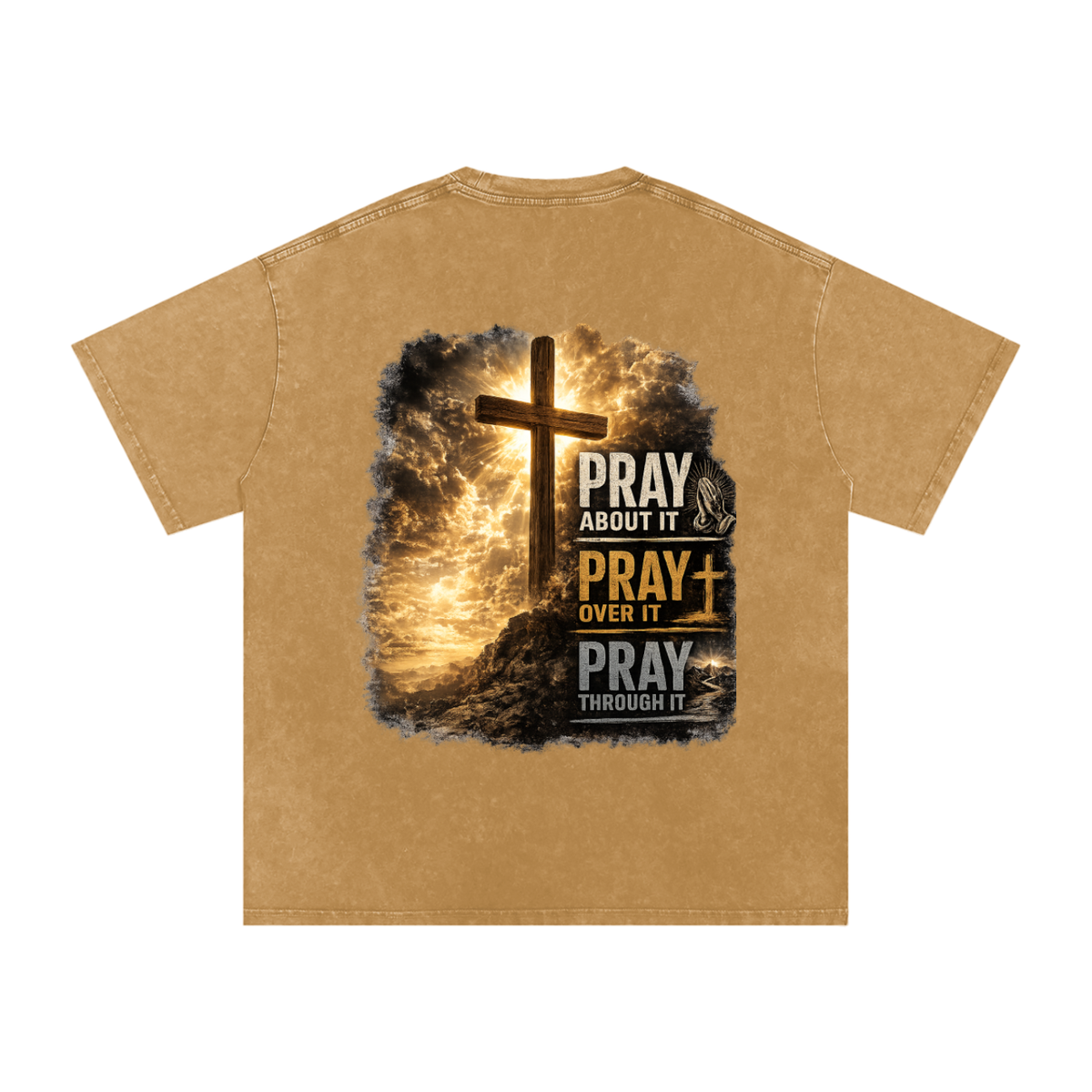 Snow Washed Oversized Cotton T-Shirt: PAPOPT