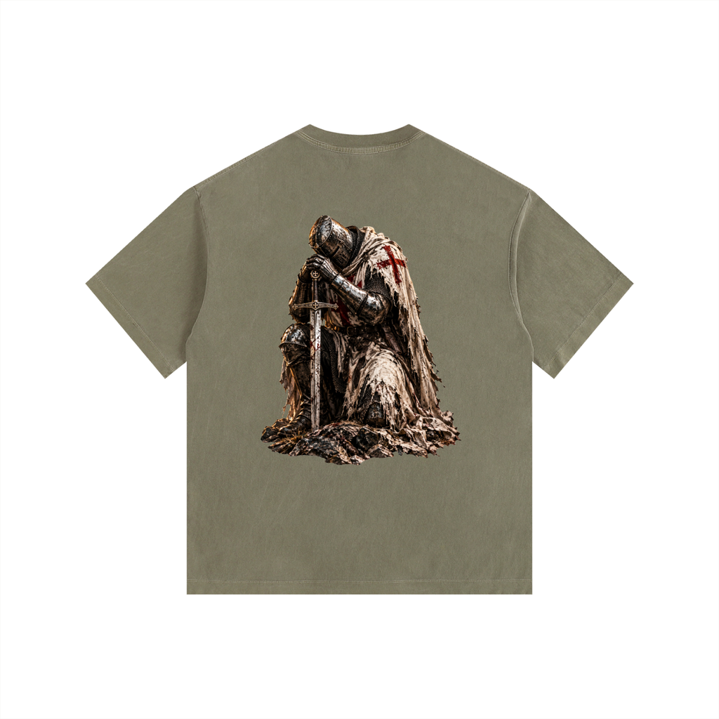 Vintage Washed Oversized Cotton T-Shirt: Crusader