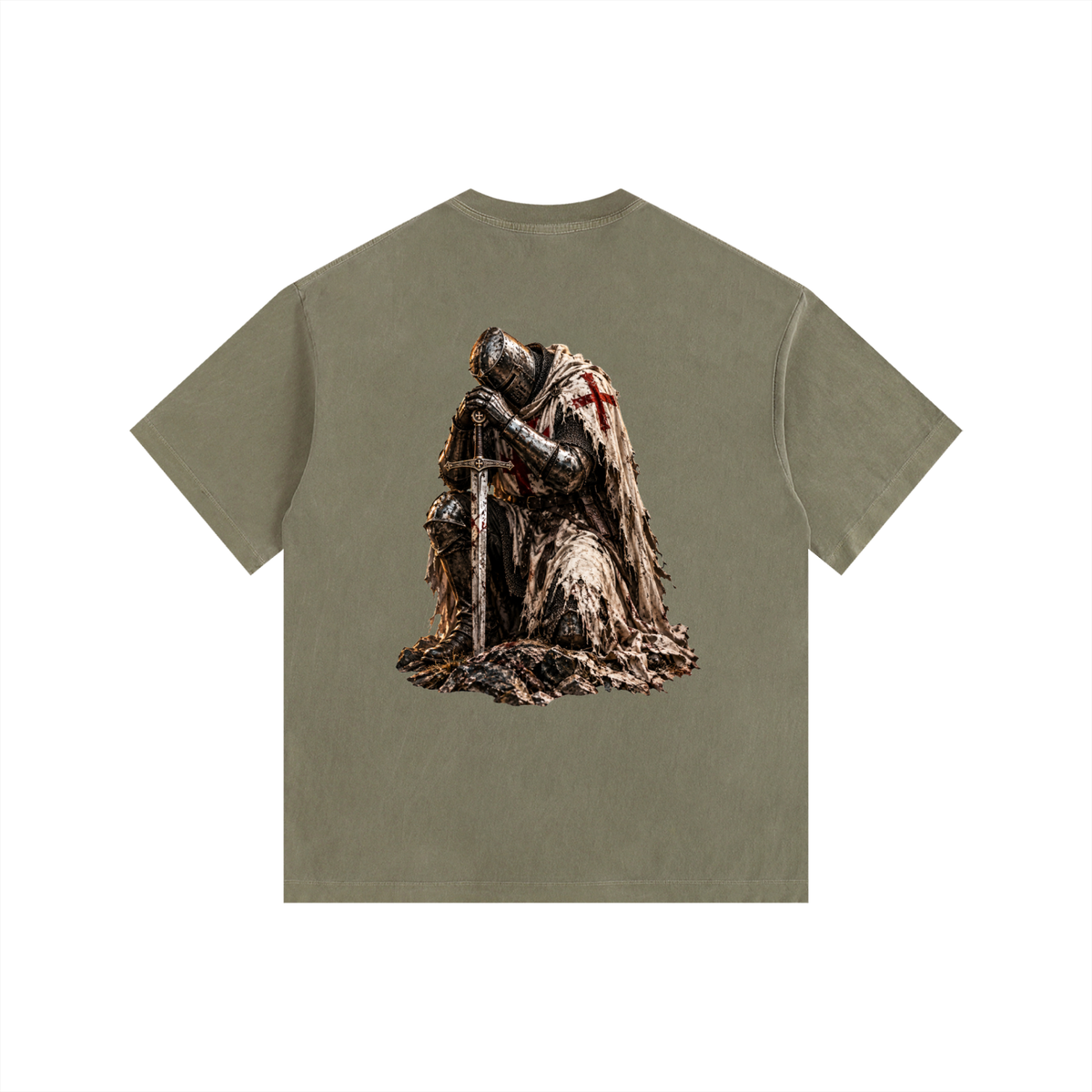 Vintage Washed Oversized Cotton T-Shirt: Crusader