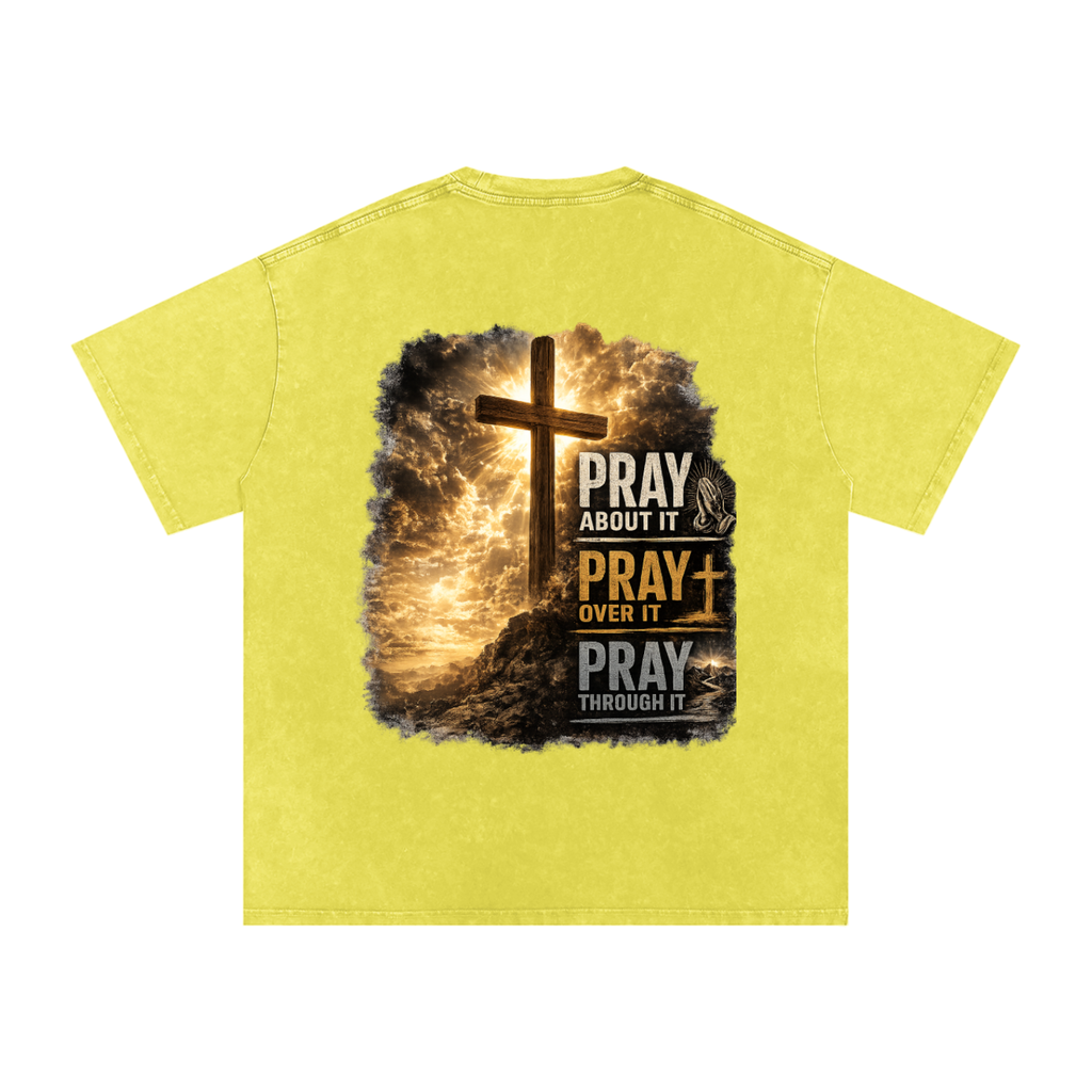Snow Washed Oversized Cotton T-Shirt: PAPOPT