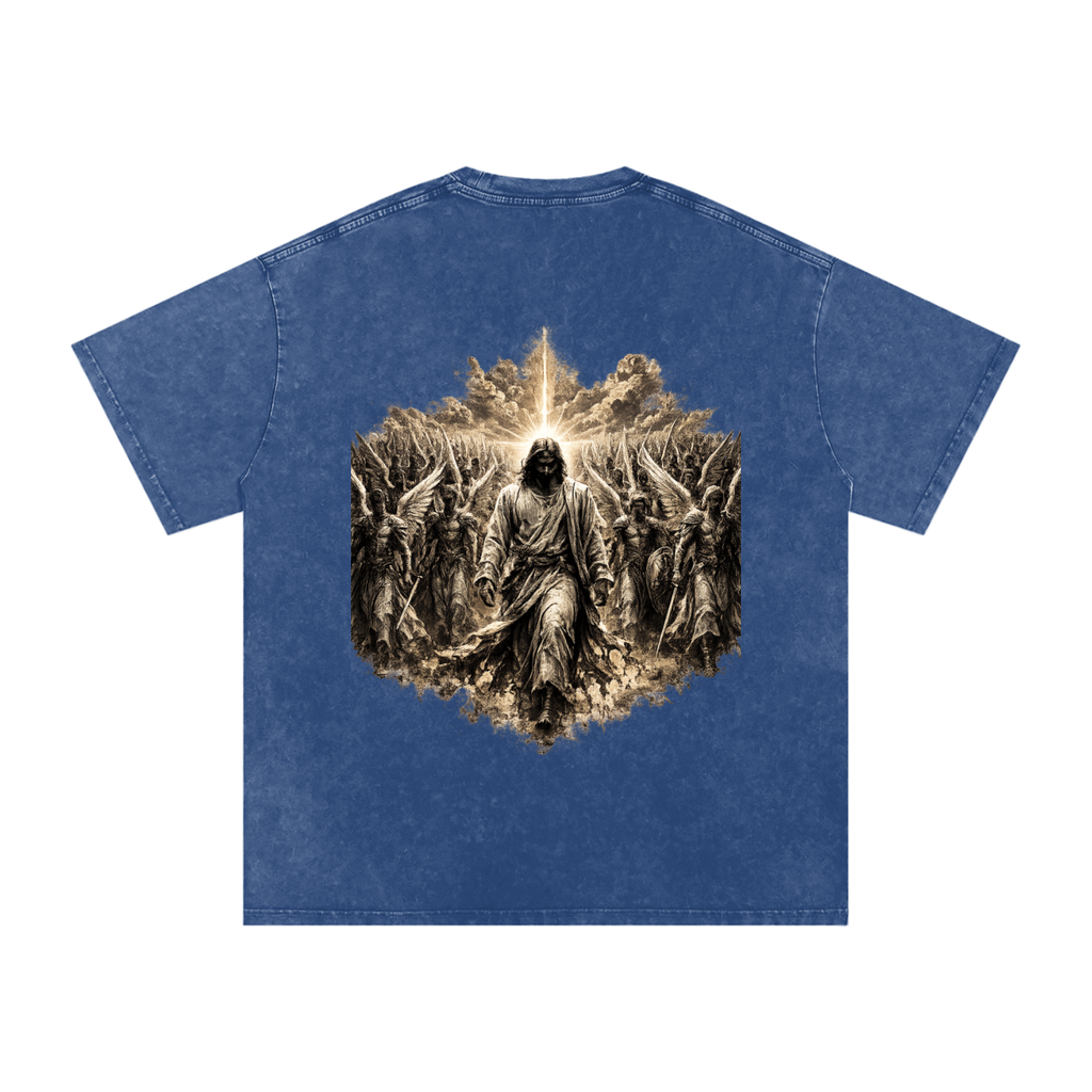 Snow Washed Oversized Cotton T-Shirt: Army Of Angels