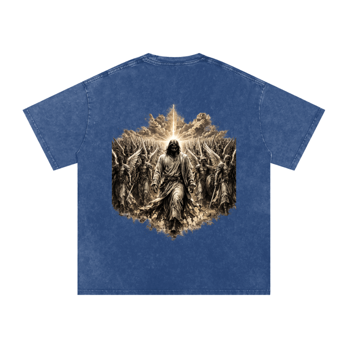 Snow Washed Oversized Cotton T-Shirt: Army Of Angels