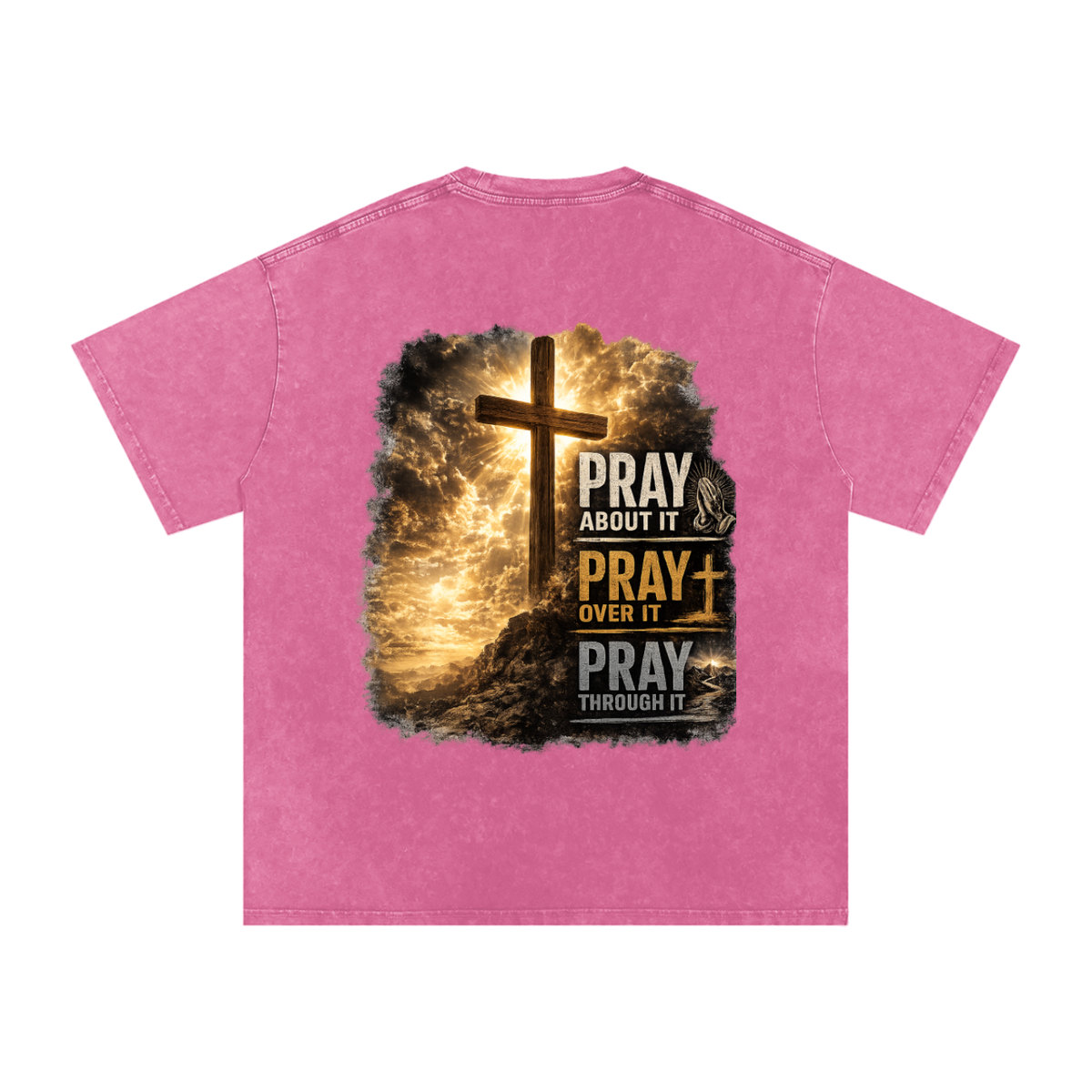 Snow Washed Oversized Cotton T-Shirt: PAPOPT