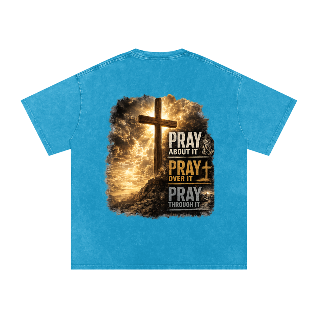 Snow Washed Oversized Cotton T-Shirt: PAPOPT