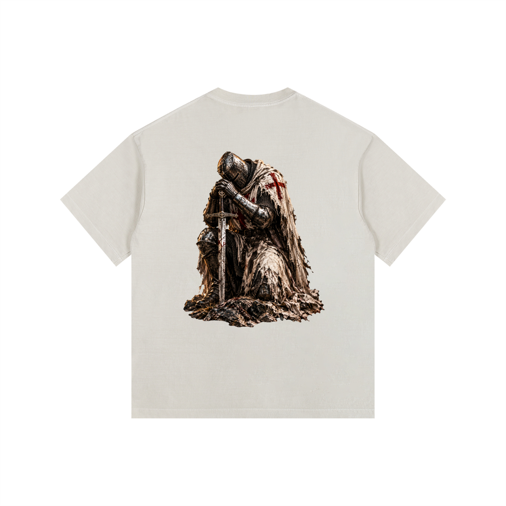 Vintage Washed Oversized Cotton T-Shirt: Crusader