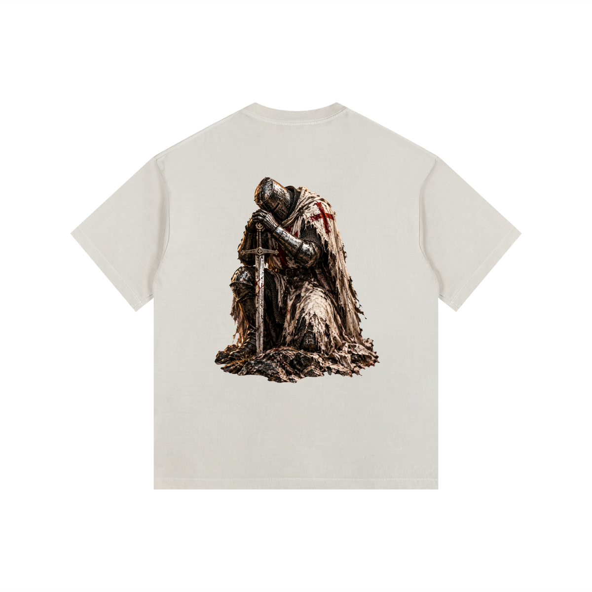 Vintage Washed Oversized Cotton T-Shirt: Crusader