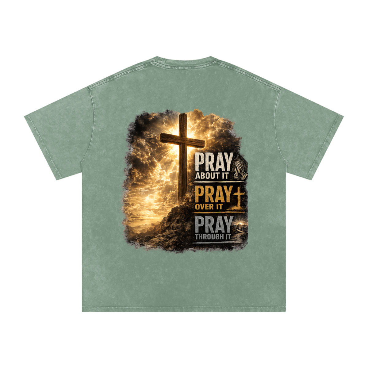 Snow Washed Oversized Cotton T-Shirt: PAPOPT
