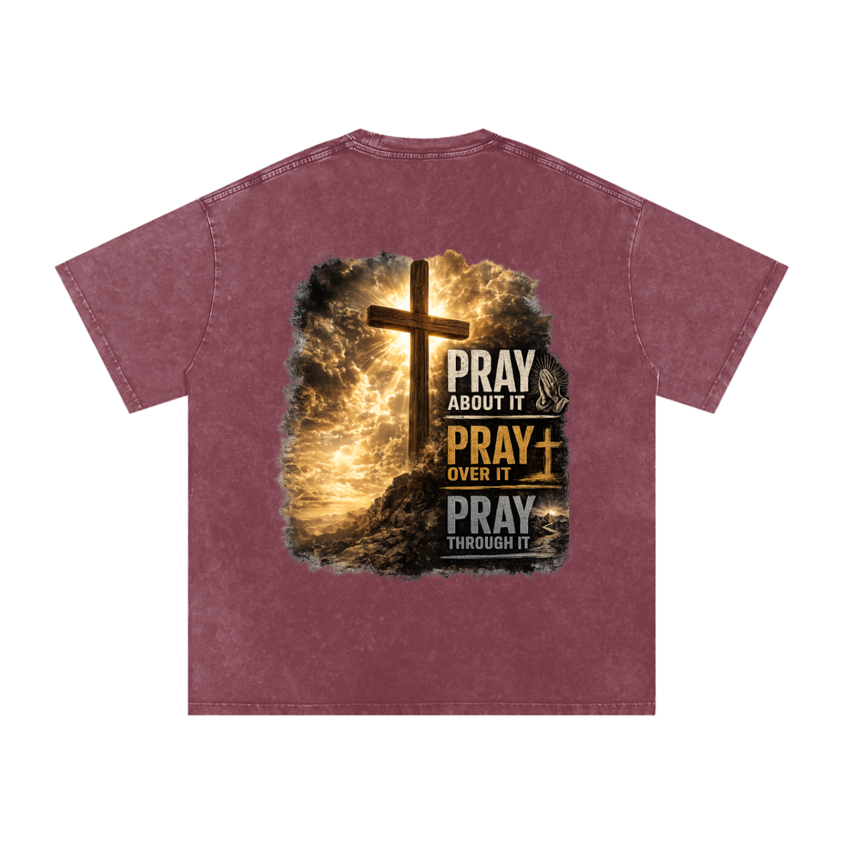 Snow Washed Oversized Cotton T-Shirt: PAPOPT