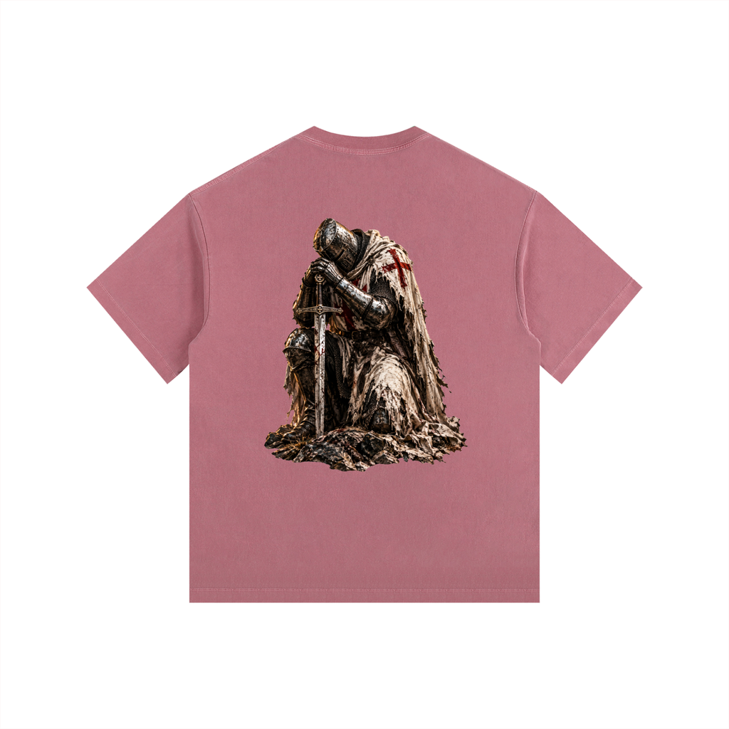 Vintage Washed Oversized Cotton T-Shirt: Crusader