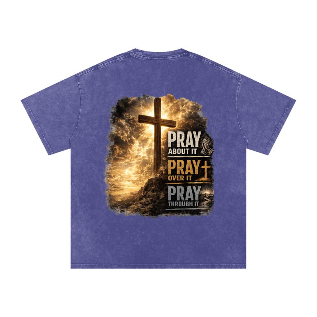 Snow Washed Oversized Cotton T-Shirt: PAPOPT
