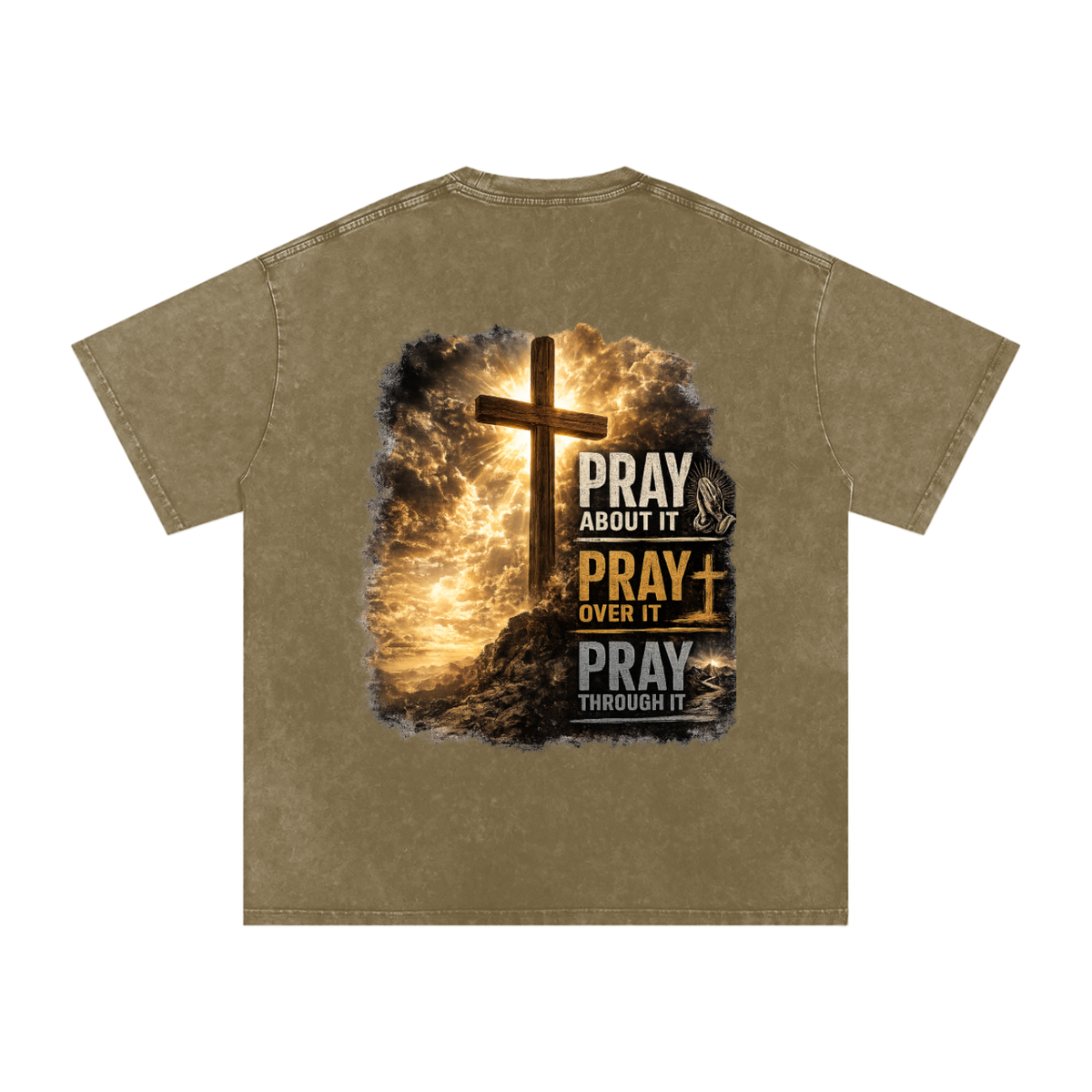 Snow Washed Oversized Cotton T-Shirt: PAPOPT