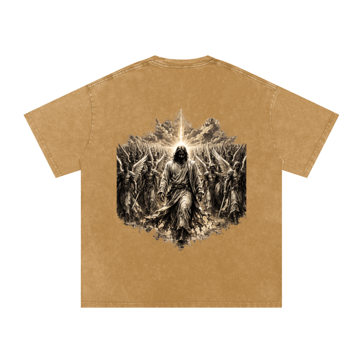 Snow Washed Oversized Cotton T-Shirt: Army Of Angels