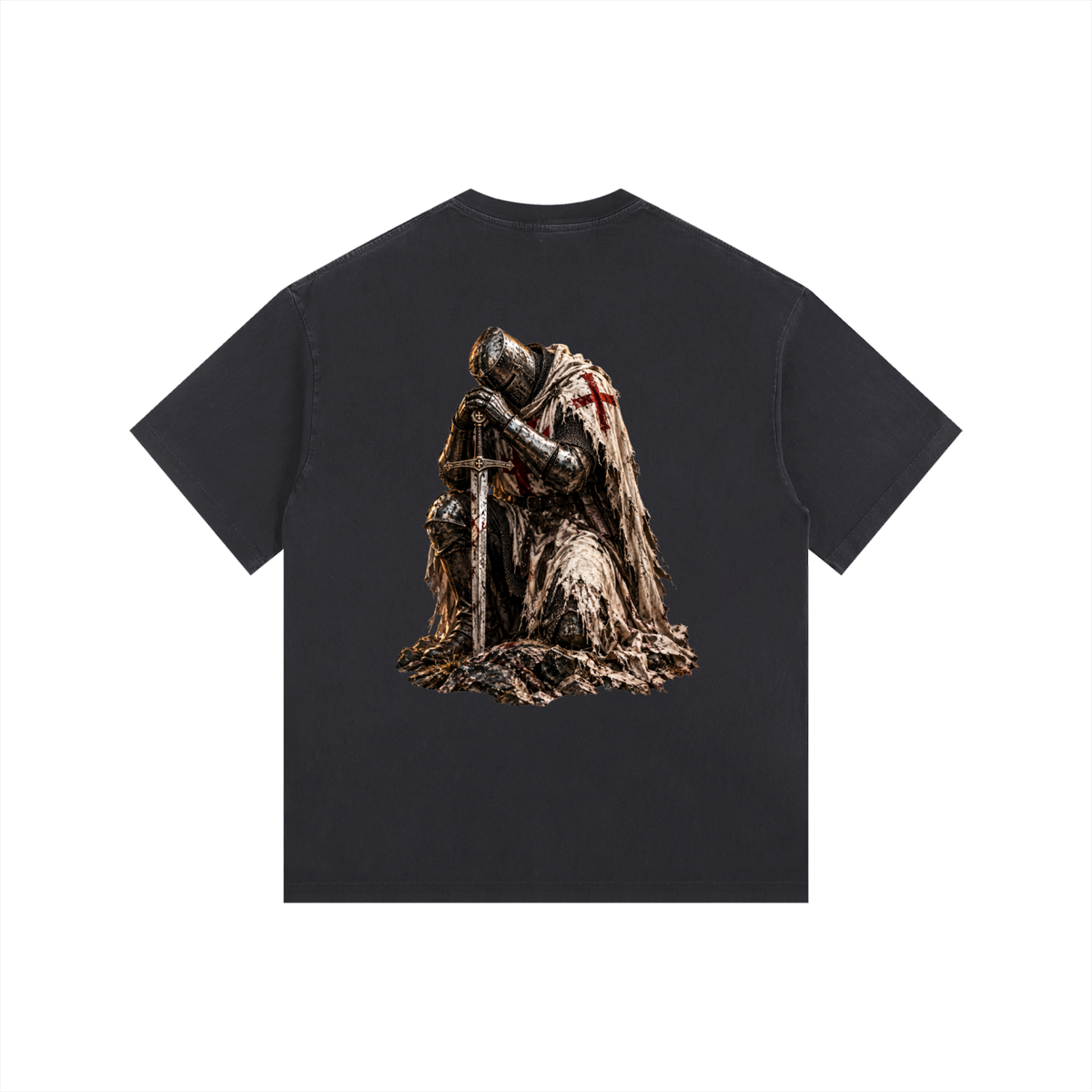 Vintage Washed Oversized Cotton T-Shirt: Crusader