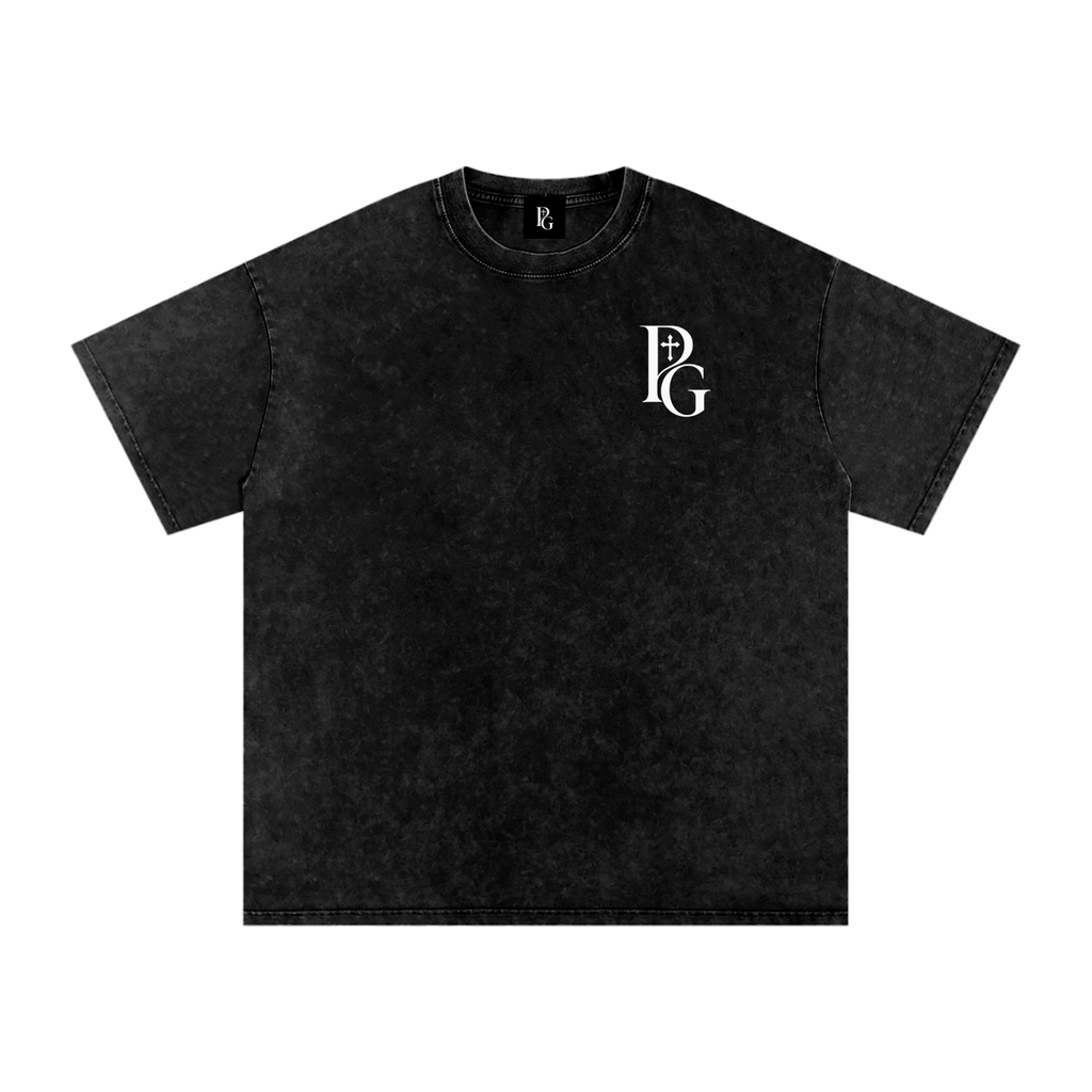 Snow Washed Oversized Cotton T-Shirt: Leviathan