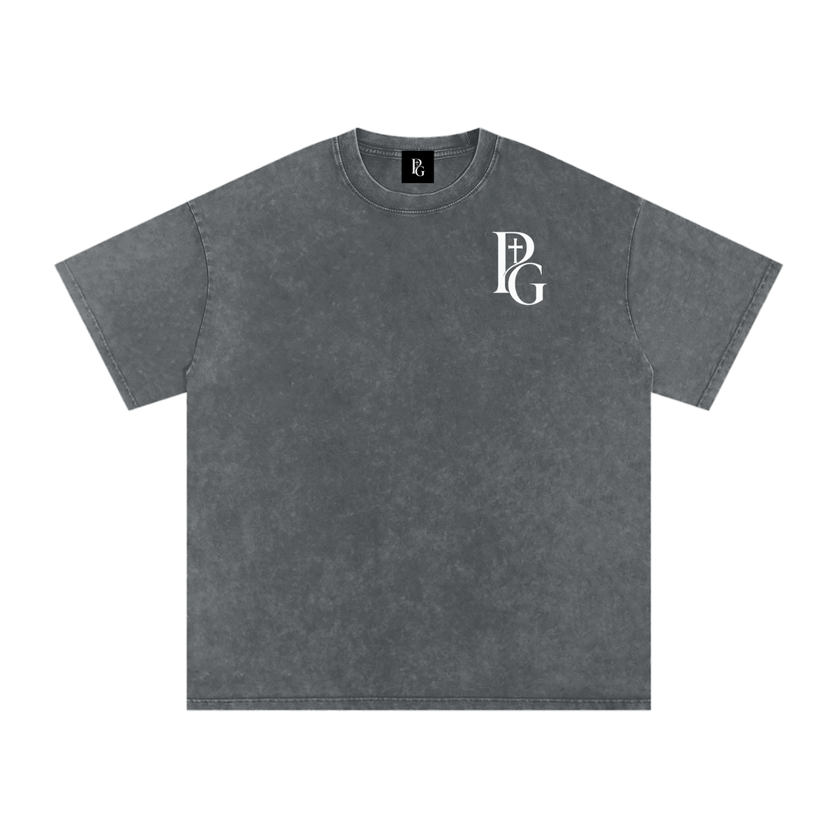 Snow Washed Oversized Cotton T-Shirt: Strength Through Christ