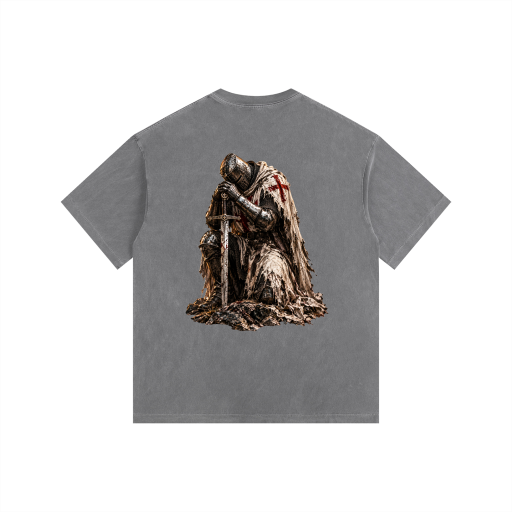 Vintage Washed Oversized Cotton T-Shirt: Crusader