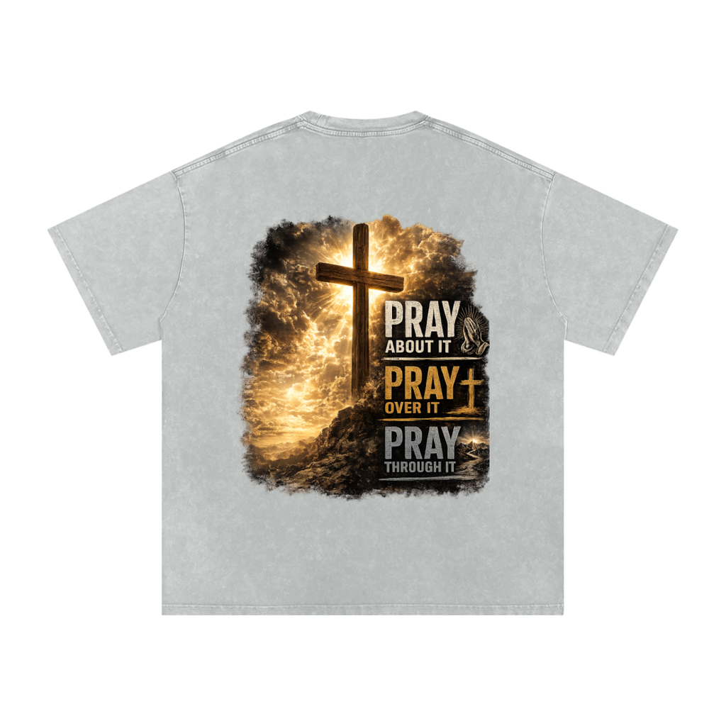 Snow Washed Oversized Cotton T-Shirt: PAPOPT