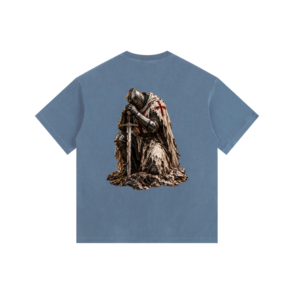 Vintage Washed Oversized Cotton T-Shirt: Crusader