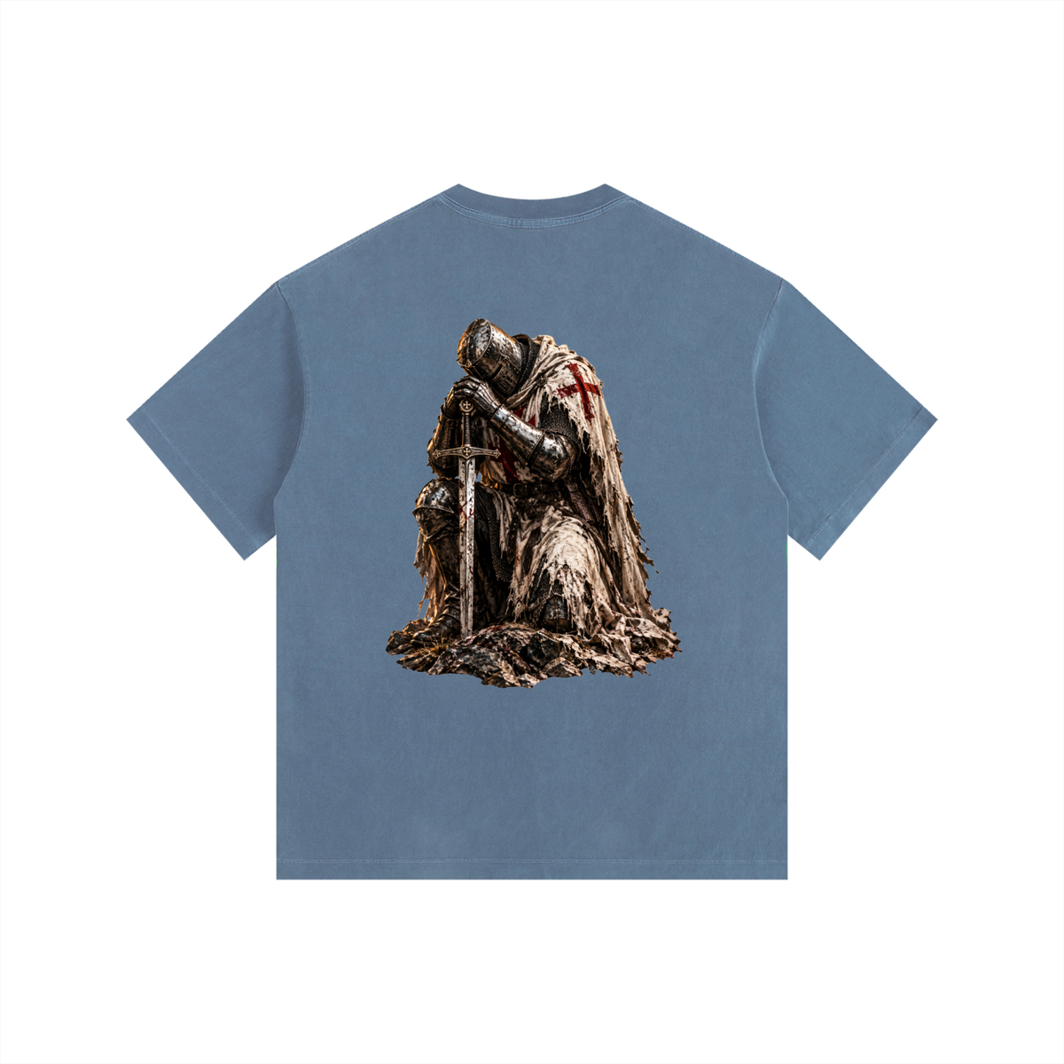Vintage Washed Oversized Cotton T-Shirt: Crusader