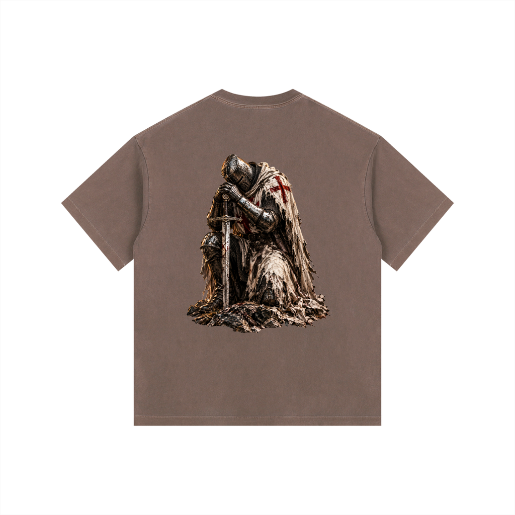 Vintage Washed Oversized Cotton T-Shirt: Crusader
