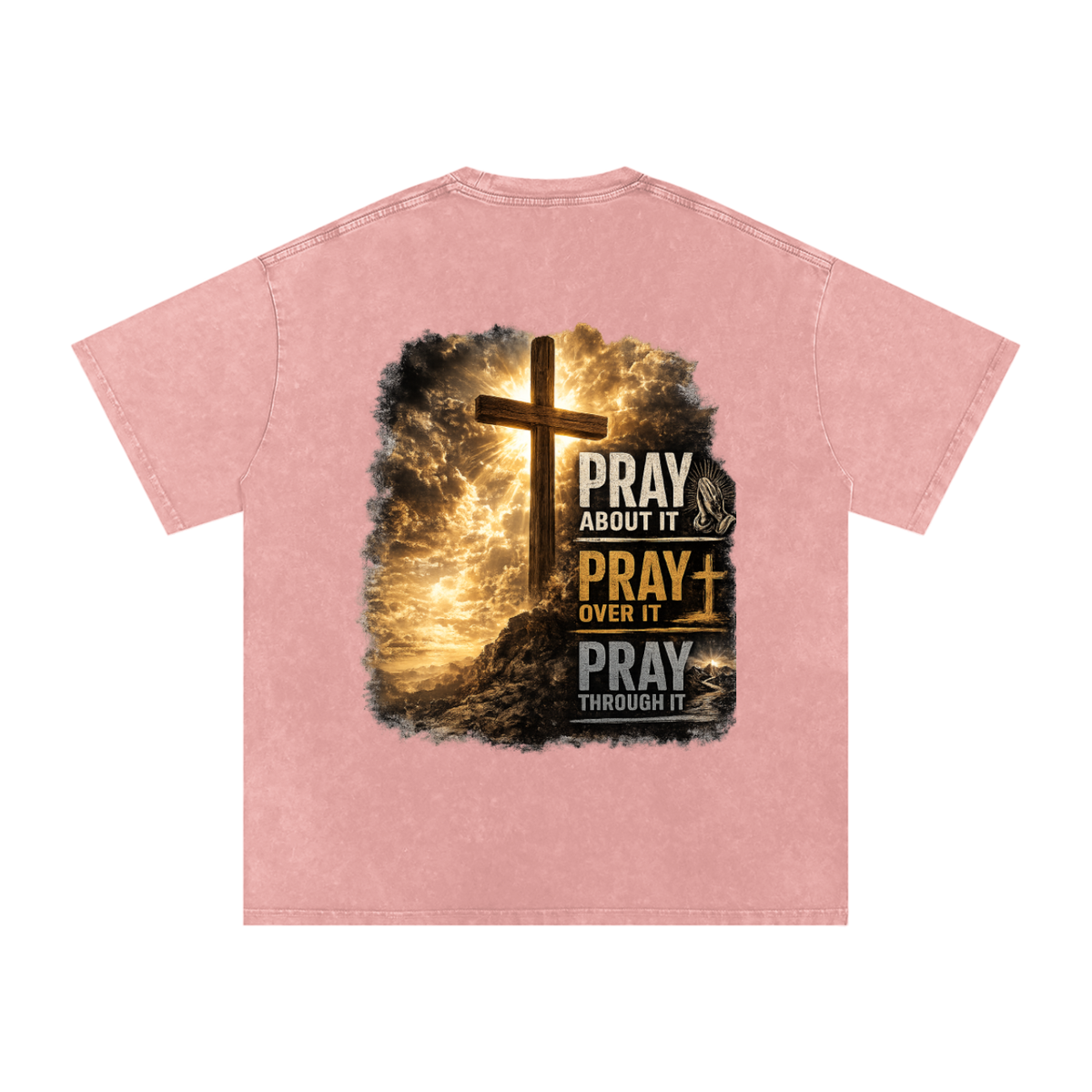 Snow Washed Oversized Cotton T-Shirt: PAPOPT